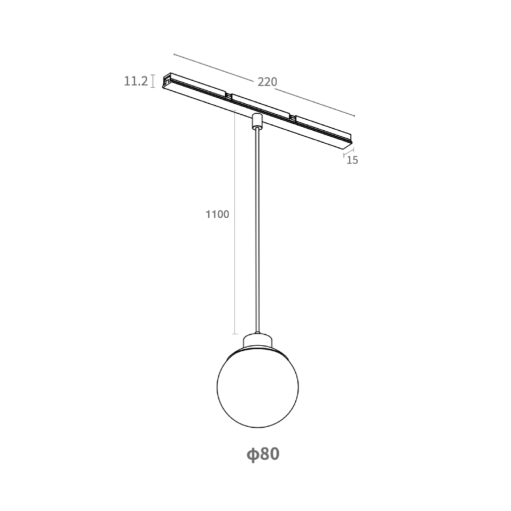 Schéma du produitSUSPENSION BOULE EN VERRE